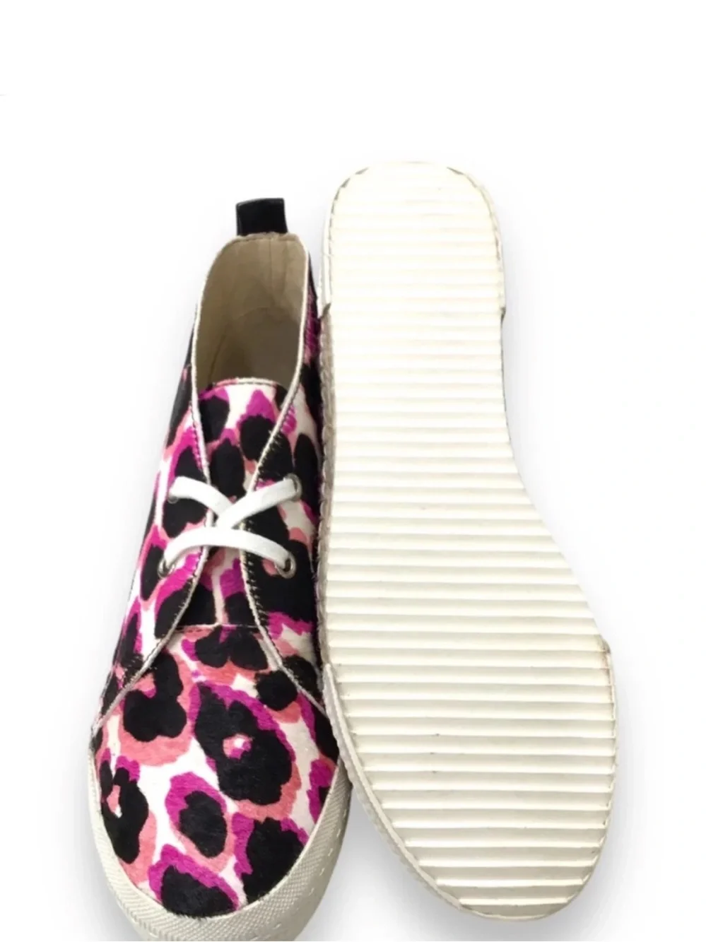 Nine West 90s inspired leopard print high top espadrille sneaker